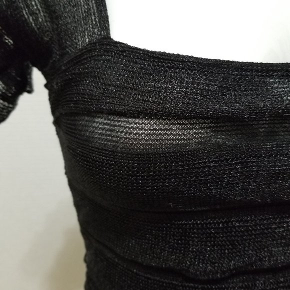 Sophie Max top XS tiered ruffle lined knit short sleeve 1B10G73 stretch - Picture 6 of 11